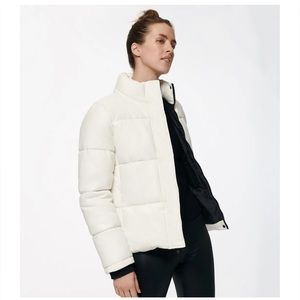 Marc New York White Faux Leather Puffer Jacket